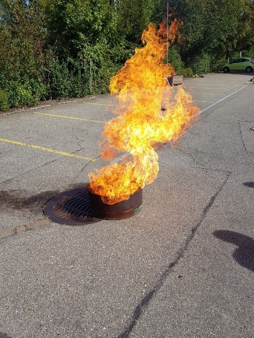 Hier durften wir üben zu löschen.